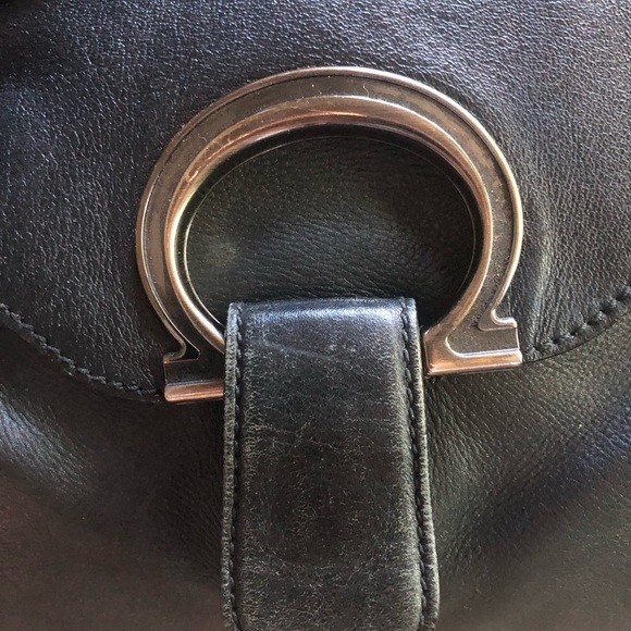 Salvatore Ferragamo Gancini Metal Fittings Leather Tote Bag. - Picture 11 of 16